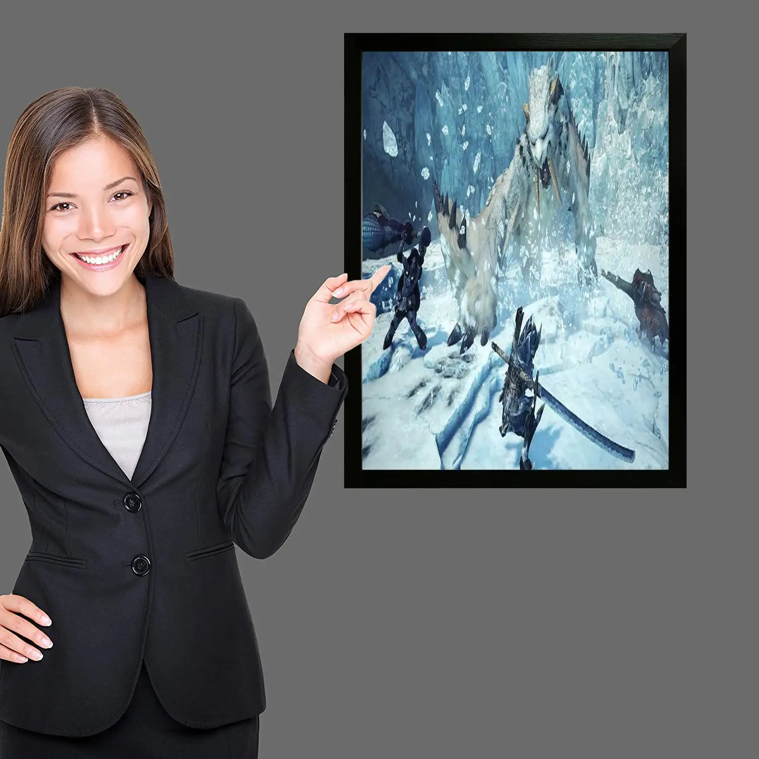 Художественный постер на холсте с изображением игры Monster Hunter настенная