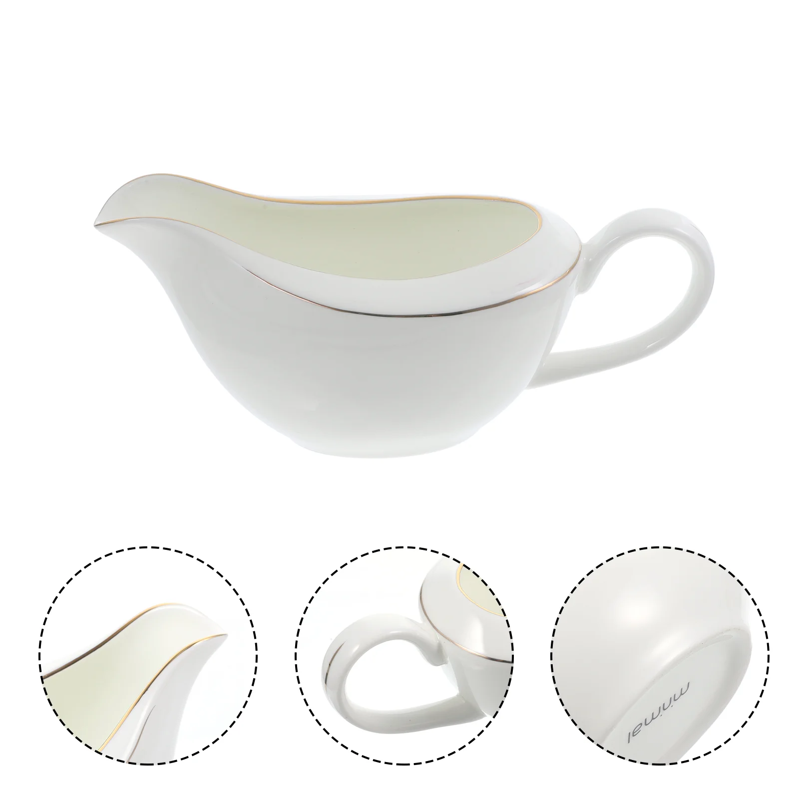 

Breakfast Sauce With Handle Sauce Container Ceramic Gravy Boat Sauce Boat Gravy Bowl for Banquet Restaurant Kitchen Party