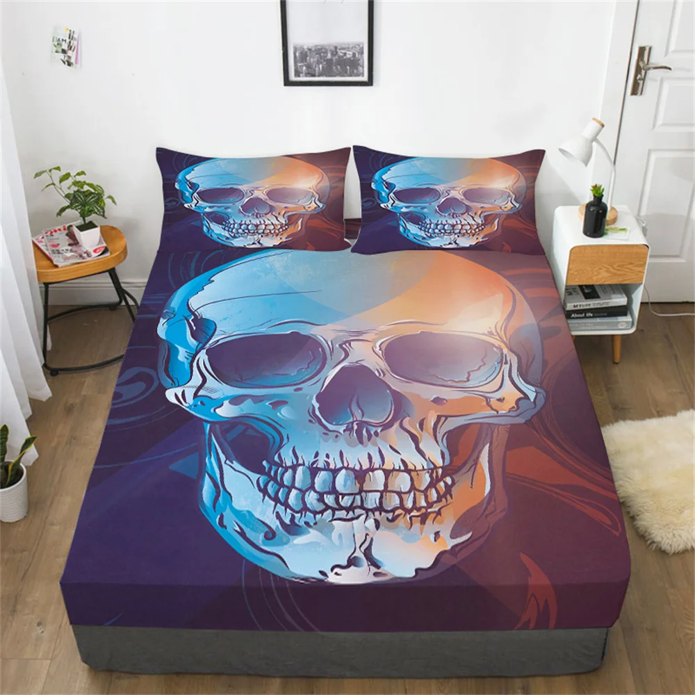 

Skull 3D Comforter Cover Set Bed Sheet King Size Man Woman Home Textiles High End Cotton Fitted Sheet Suit Quilt Duvet Covers