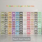 6 шт.компл. можно комбинировать обувной шкаф с высосветильник светопроницаемостью прозрачная коробка для хранения обуви утолщенный пылезащитный органайзер для обуви