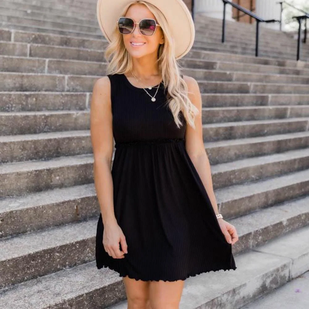 Женские Летние Повседневные платья в стиле пэчворк без рукавов модный Свободный