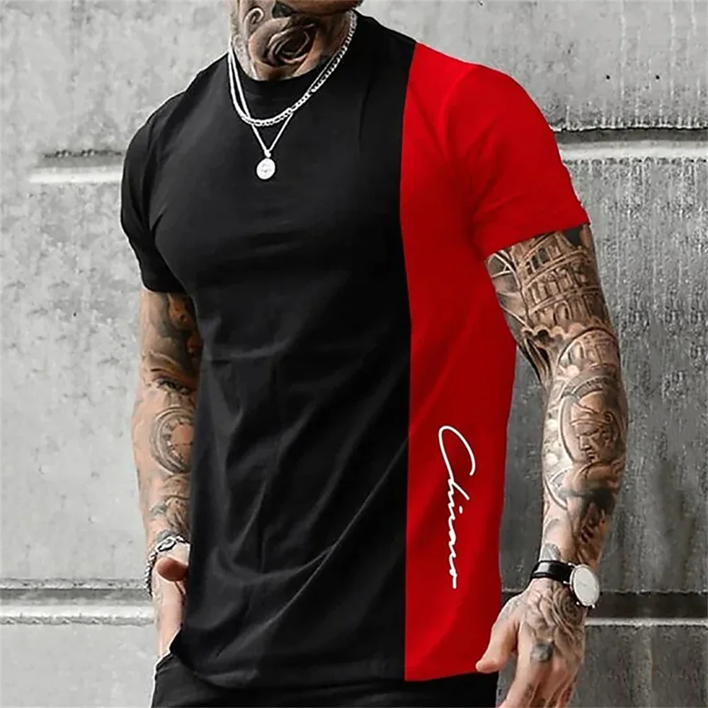 

Men Street T-shirt Summer 3D Stripe Printing Short Sleeve Tops Fashion Everyday T Shirt Oversized Tee Shirt Men Clothing
