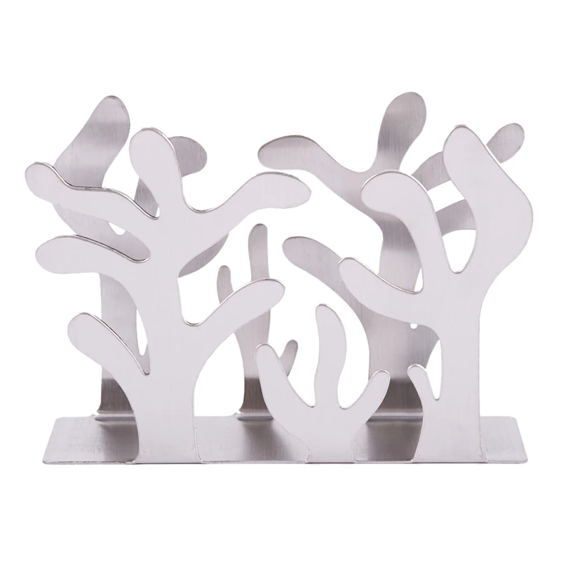 

1Pcs Stainless Steel Stylish Tissue Holder Napkin Dispenser Durable Plant Design Napkin Holder Stand Paper Towel Holder