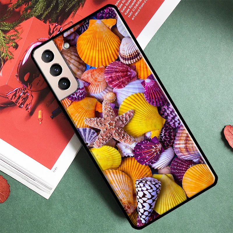 Фото Чехол для телефона Sea Shells для Samsung Galaxy S24 S25 Ultra S9 S10 S20 FE S21 S22 S23 Ultra Plus, задняя крышка №2