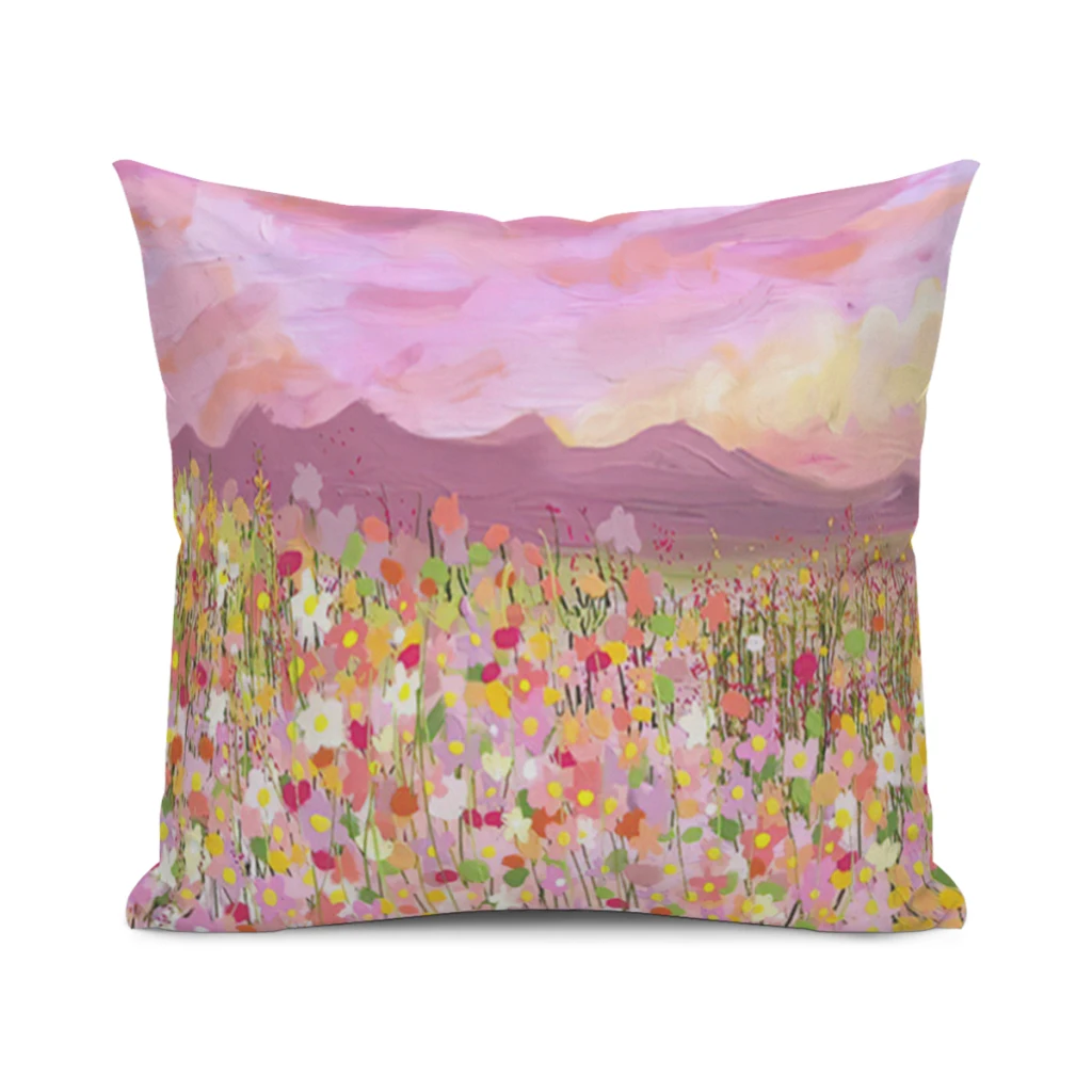 

Ashou-landscape-printed-sofa-creative-square Cushion Cover Sofa Car Waist Throw Pillow Decoration-25x25~70x70cm