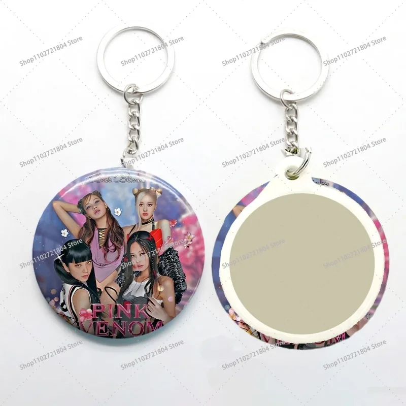 Фото Модный брелок K-pop Blackpink с зеркалом для мужчин и женщин, розовый, с аниме-принтом, для фанатов, сувенир, подарок №4