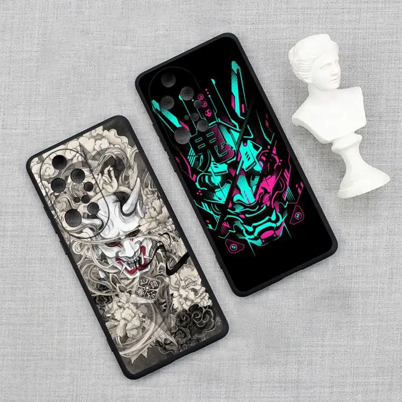 

Samurai Oni Mask Phone Case For Huawei P20 P30 P40 P50 Lite E P Mate 50 40 30 20 Pro Soft Cover