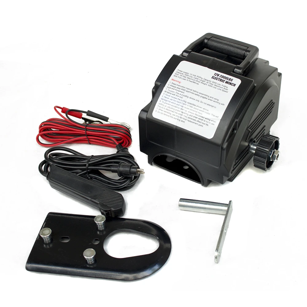 

DC 12V Boat Anchor Car Electric Winch mini Portable Winch 2000lbs small Marine Quick mounted winch