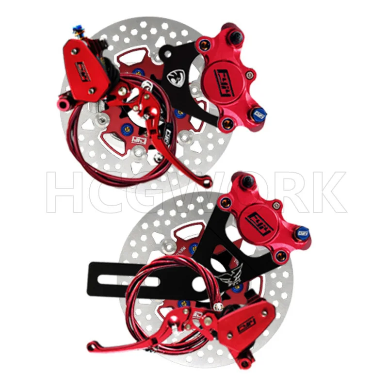 

Electric Bike Accessories Front and Rear Disc Brake Assembly 220mm 2 Pistons Axial Brake Caliper for Niu u Series U+ Us Uqi
