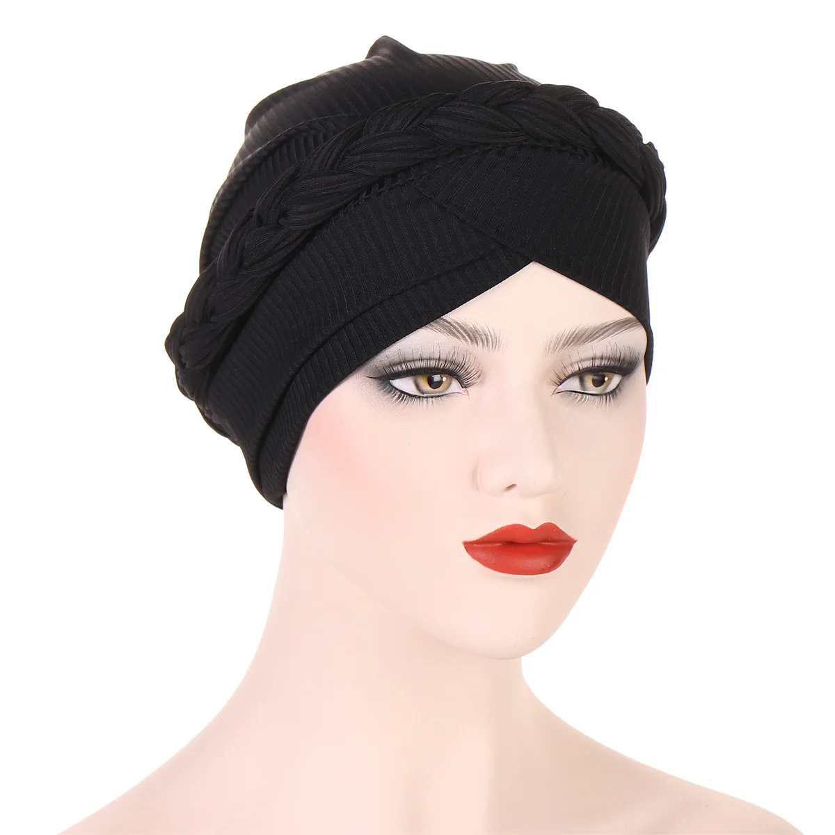 

New Turban hats for women thread solid twist Headwrap Caps Braid Chemo Beanies Headwear for Cancer daily Use