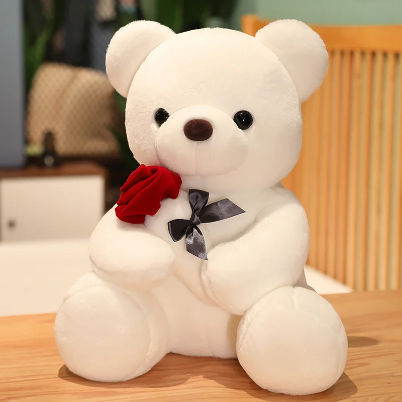 

Плюшевый медведь на День святого Валентина, кукла, плюшевая игрушка, исповедь, роза, цветок, обнимающая панда, кукла для подруги по всему миру, подарок на день Святого Валентина
