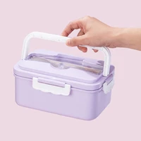 portable handle lunch box hermetic microwavable bento box for work food school outdoor food containers thermal fresh lunch bags