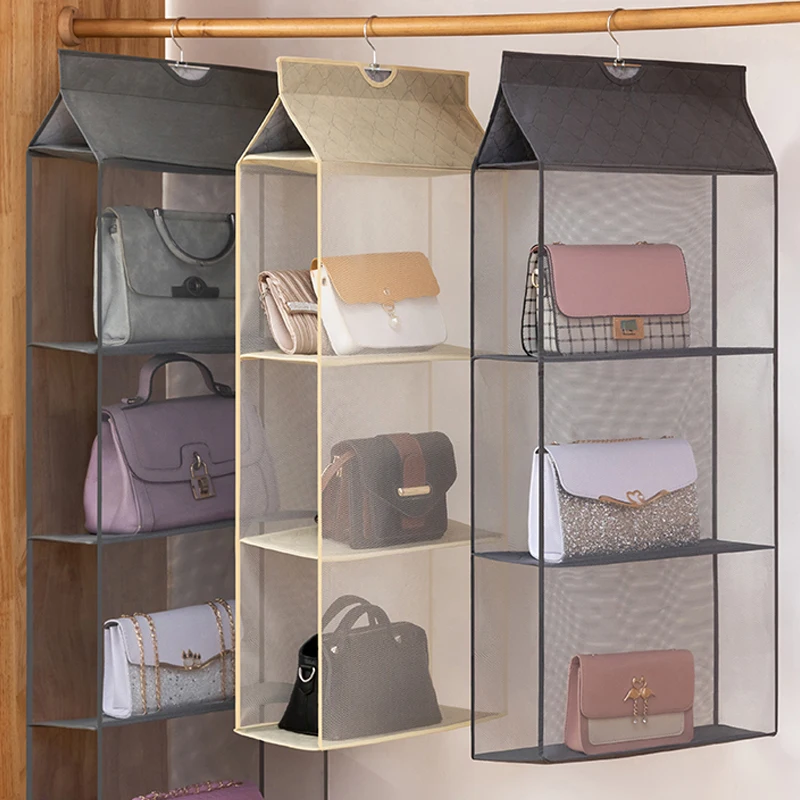 

Hanging Handbag Organizer Wardrobe Closet Transparent Storage Bag Door Wall Clear Sundry Shoe Bag Hanger Pouch Accessories Stuff