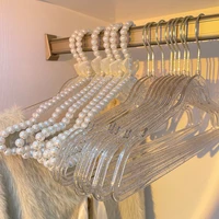 5pcs clothing pearl pattern women hangers plastic beaded bow dress coat clothes rack wardrobe bedroom storage cabinet organizer