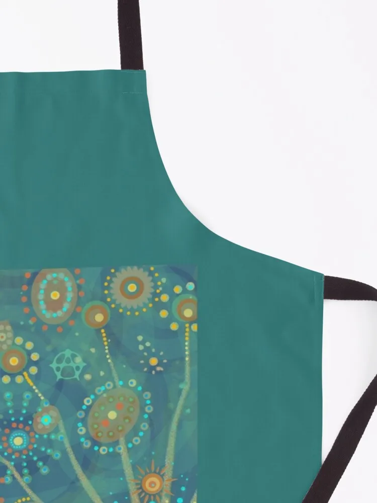 Фартук с мандалой фейерверк Синий Зеленый Оранжевый Новинка Кухонный и домашний