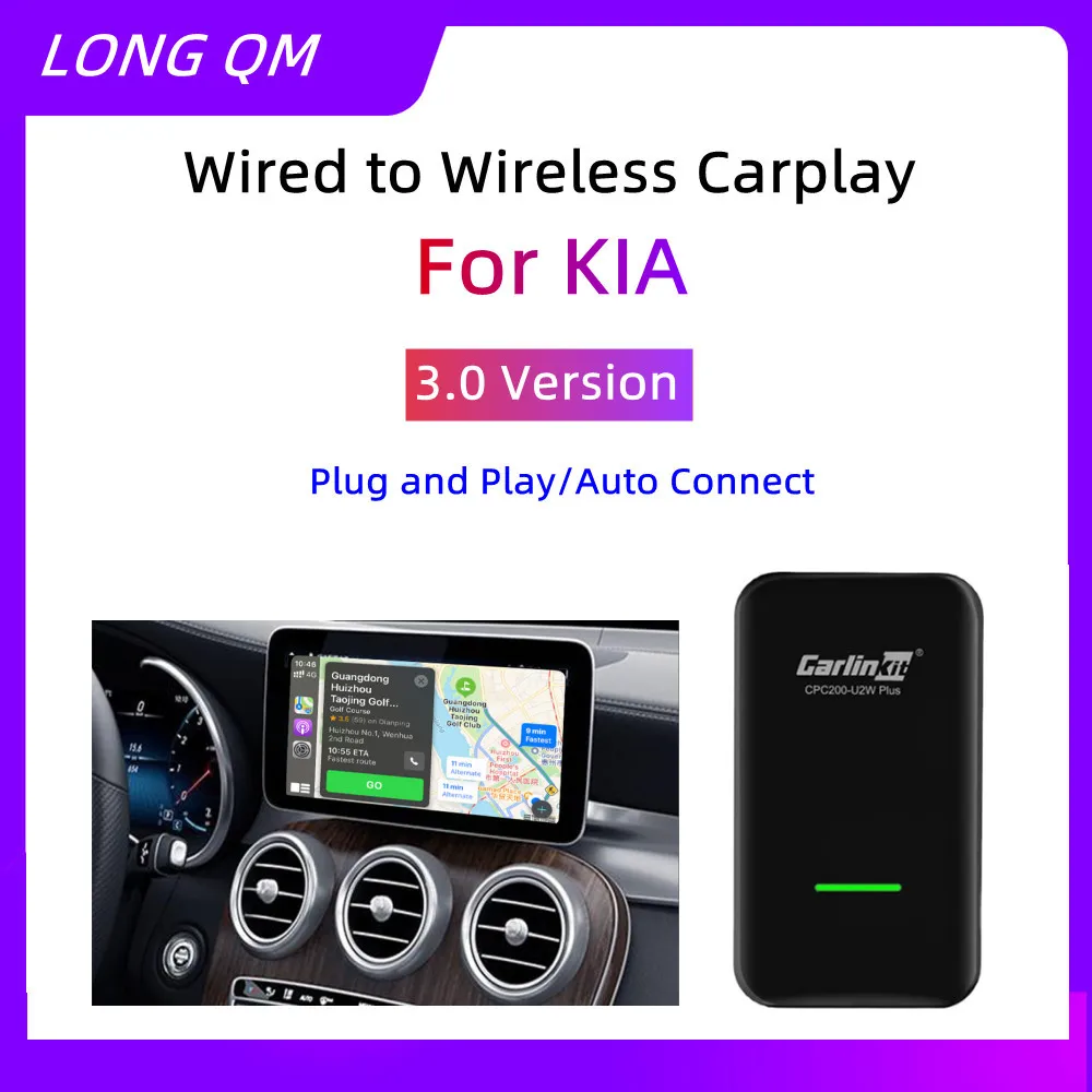 Carlinkit 3.0 CarPlay Wireless USB Adapter For Kia Stinger Sportage Sorento Kxcross Optima BORreed Carens Cerato Forte Stonic