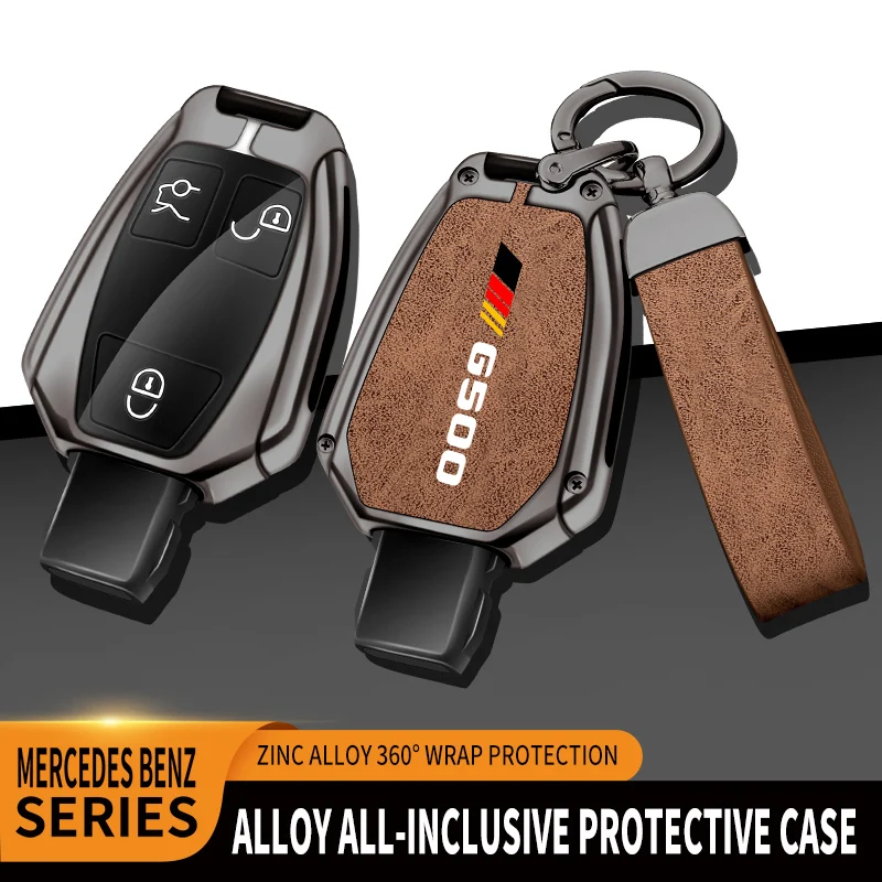 

Auto TPU Zinc Alloy Key Case Bag For Mercedes Benz G500 Logo Car Key Chain Car Metal Key Shell Interior Decoration Accessories
