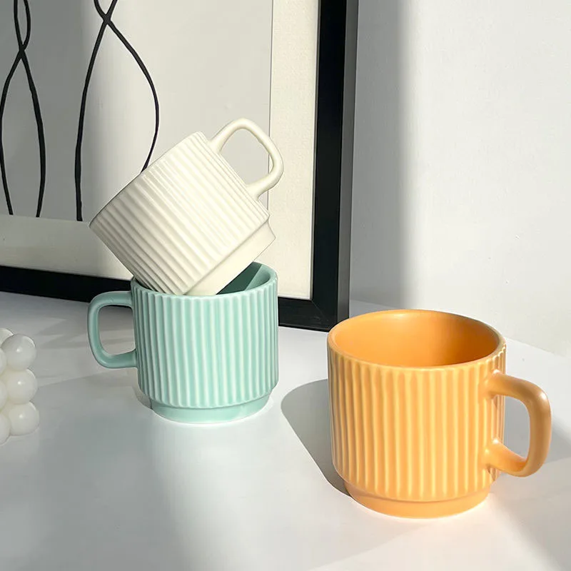 260ml Ceramics Coffee Mug Macaron Candy Color Ins Style Cugs Creative Drinkware Tea Milk Cups кружка кофе tazza di caffe - купить