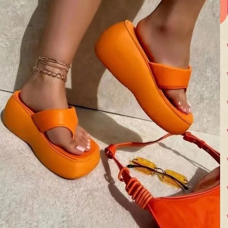 

Ladies Slippers Thick Bottom Wedge Flip Flop Summer Beach Sandals Women's Shoes Pantuflas De Mujer Zapatillas Mujer