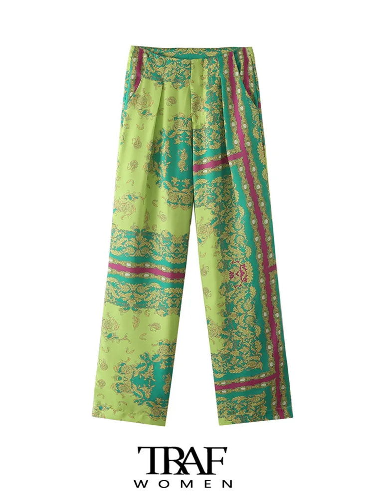 

Брюки женские прямые на молнии с завышенной талией и карманами