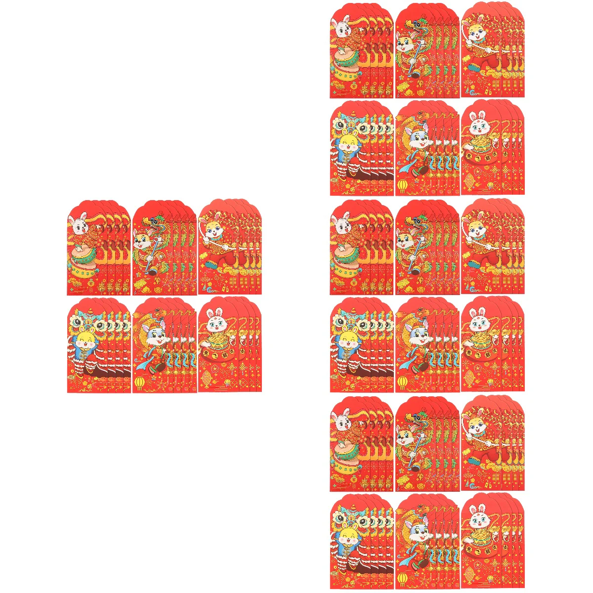 

96 Chinese Style Red Packets Rabbit Hong Bao Festival Packet
