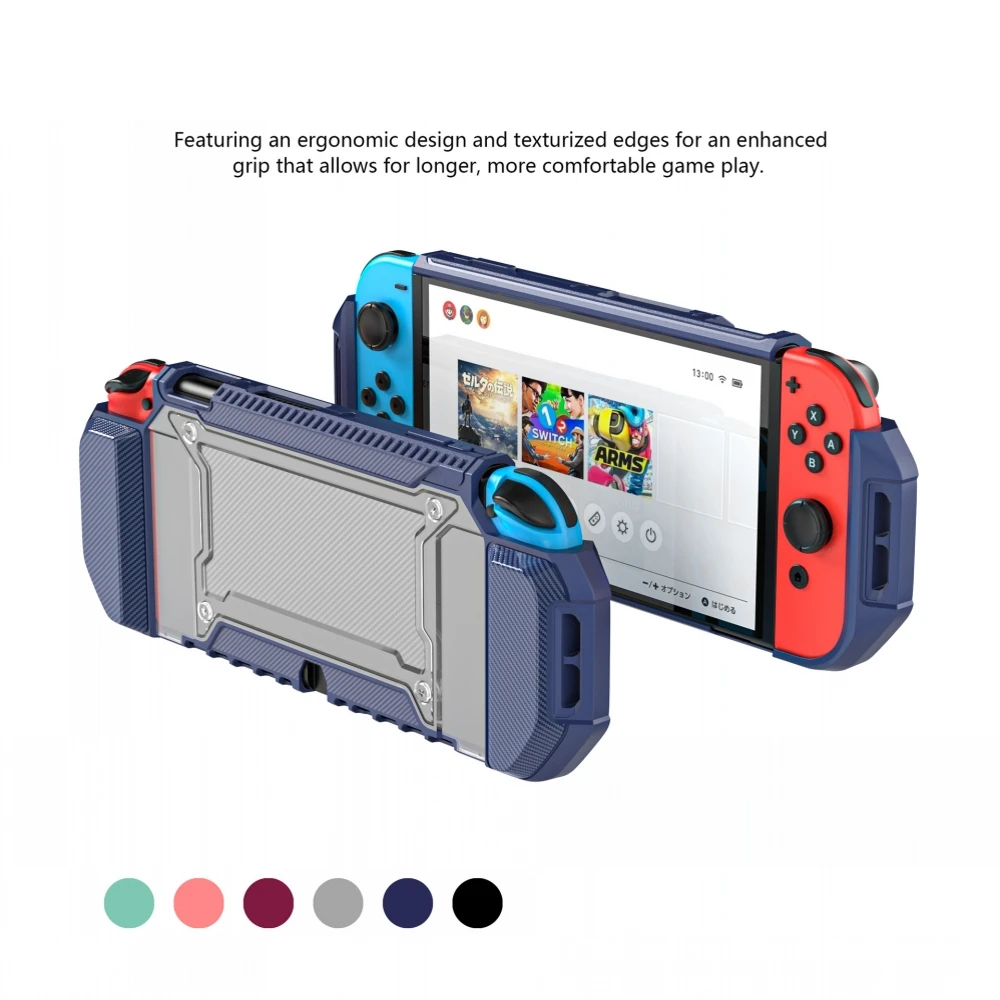 

Suitable For Switch Oled Game Console Protective Sleeve Solid Color One Anti-fall TPU And PC Protection Shell
