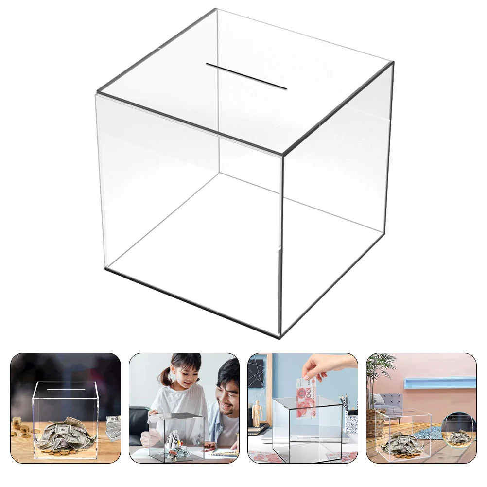 

Toss Money Accessory Compact Saving Pot Adult Toy Storage Box Acrylic Supply Vacation Piggy Bank Kids