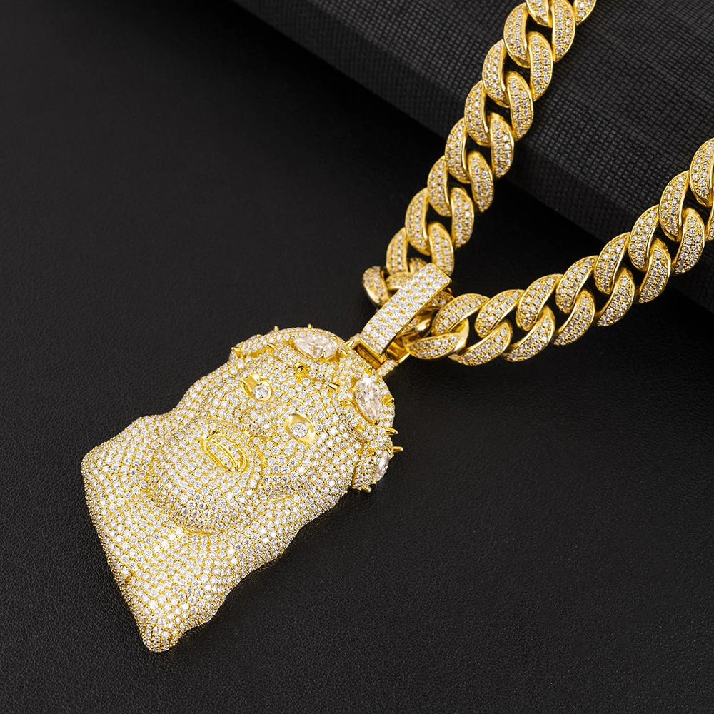 Big Jesus Pendant Moissanite Necklaces For Women Men Real Diamonds S925 Silver Jewelry Pass Tester With GRA