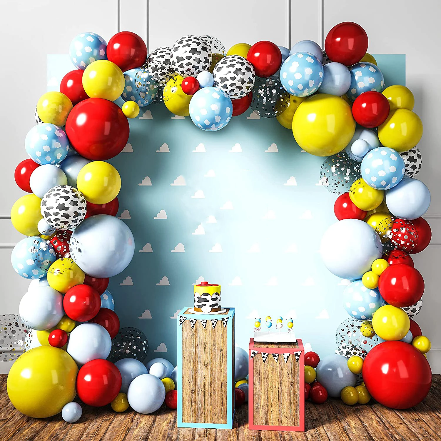 

Toy Balloon Garland Kit 160 Pcs Toy Theme Balloon ArchSupplies, a Boy Story Baby Shower Decorations for Birthday Party