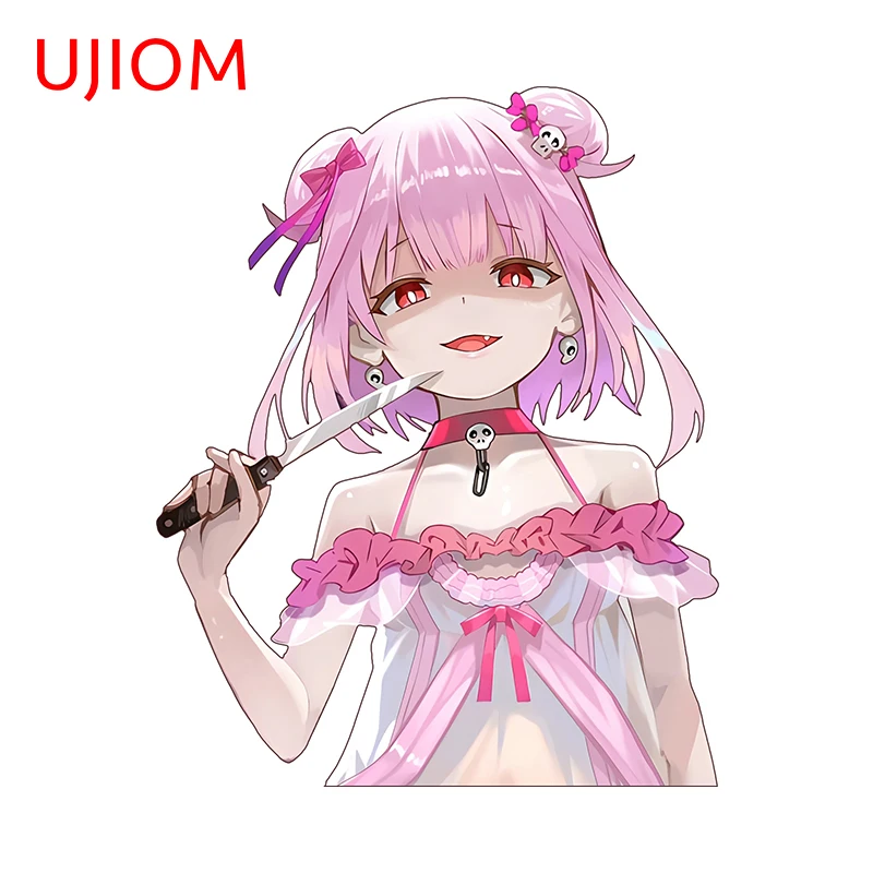 UJIOM 13 см × 10 5 розовые волосы Hololive Uruha Rushia стикер на стену игривая мультяшная