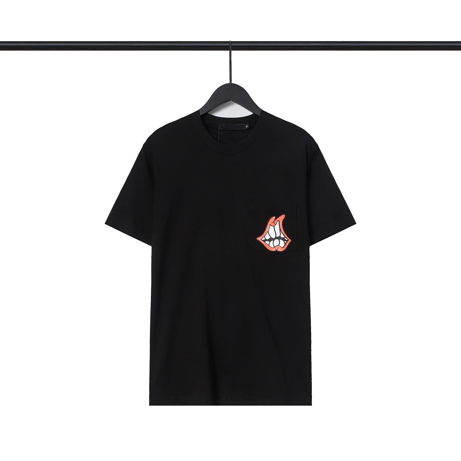 

2023 Summer Big Lip Print Crewneck Short Sleeve T-shirt Men's Women's Casual T-shirt Top