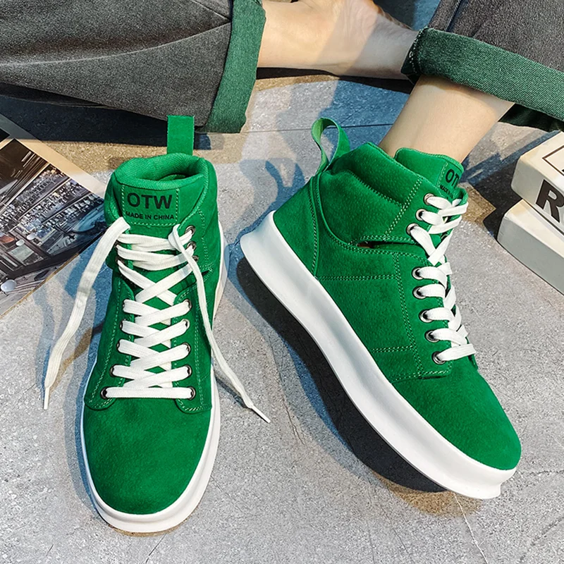 Brand Mens High-Top Sneakers Womens Colorful Leather Sneakers Sports Tennis Vulcanized Shoes Casual Original Basketball Sneakers
