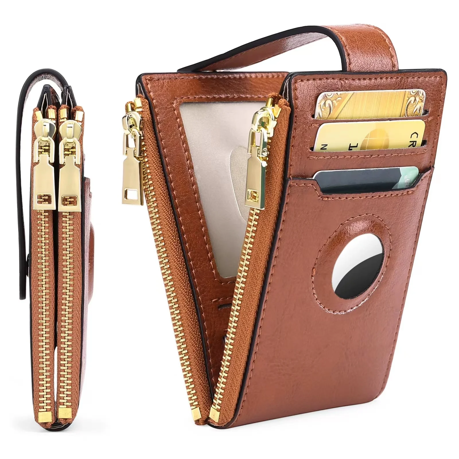 New Men's And Women's Air Tag Tracker Lost Proof Leather Wallet RFID Anti Theft Brush Multi Slot High Capacity Fashion Trend