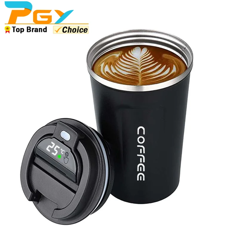 380ml/510ml Smart Digital Coffee Mugs Stainless Steel Vacuum Insulated Water Bottle with LED Display Lid Portable Vacuum Flasks