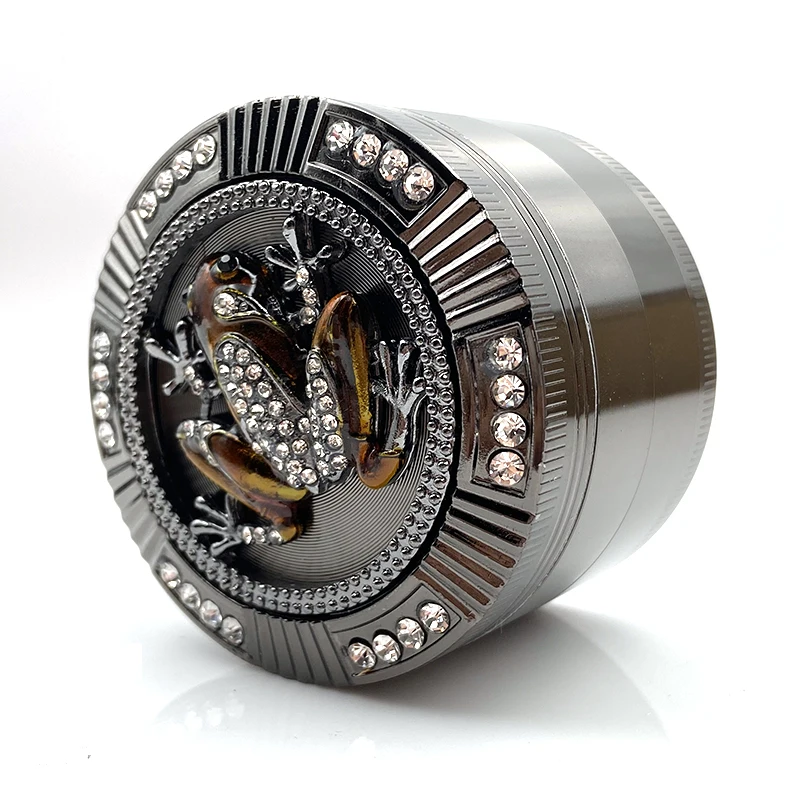 

Weed Grinder Frog Shape 4 Layers 63mm Gold/Gun/Silver Diamond Color Zinc Alloy Herb Grinder Tobacco Crusher