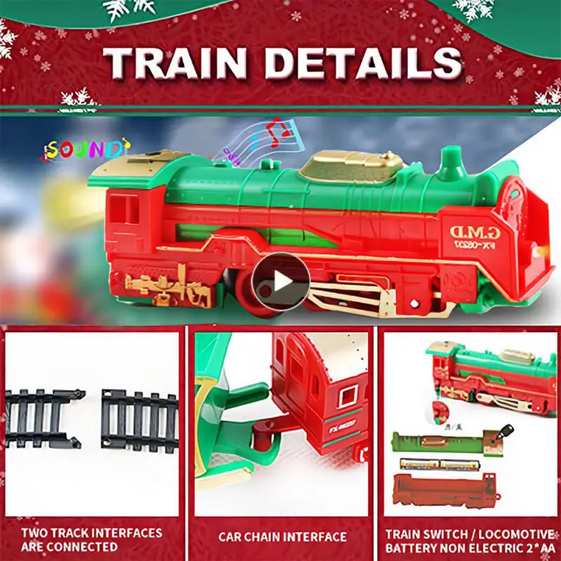 

1set Christmas Train Mini Christmas Tree Track To Build A Train Creative Family Christmas Decoration Toys New Year Gifts