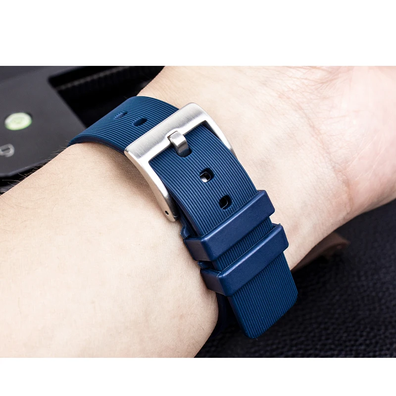 Rubber Watch Strap for Cartier Sandoz Santos 100 Series Men's Women's Silicone  Watchband black brown blue color belt 20mm 23mm