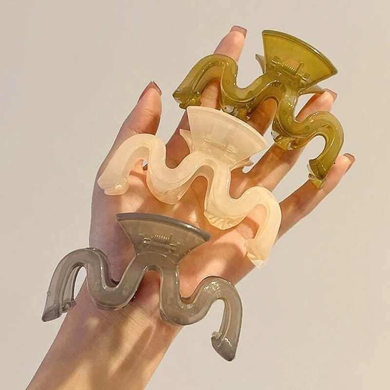 

Korea Hair Claw Clip for Women Plastic Transparent Large Hair Claw Clips Crab Women's Gig Clips Claws Girls Hair Accessories