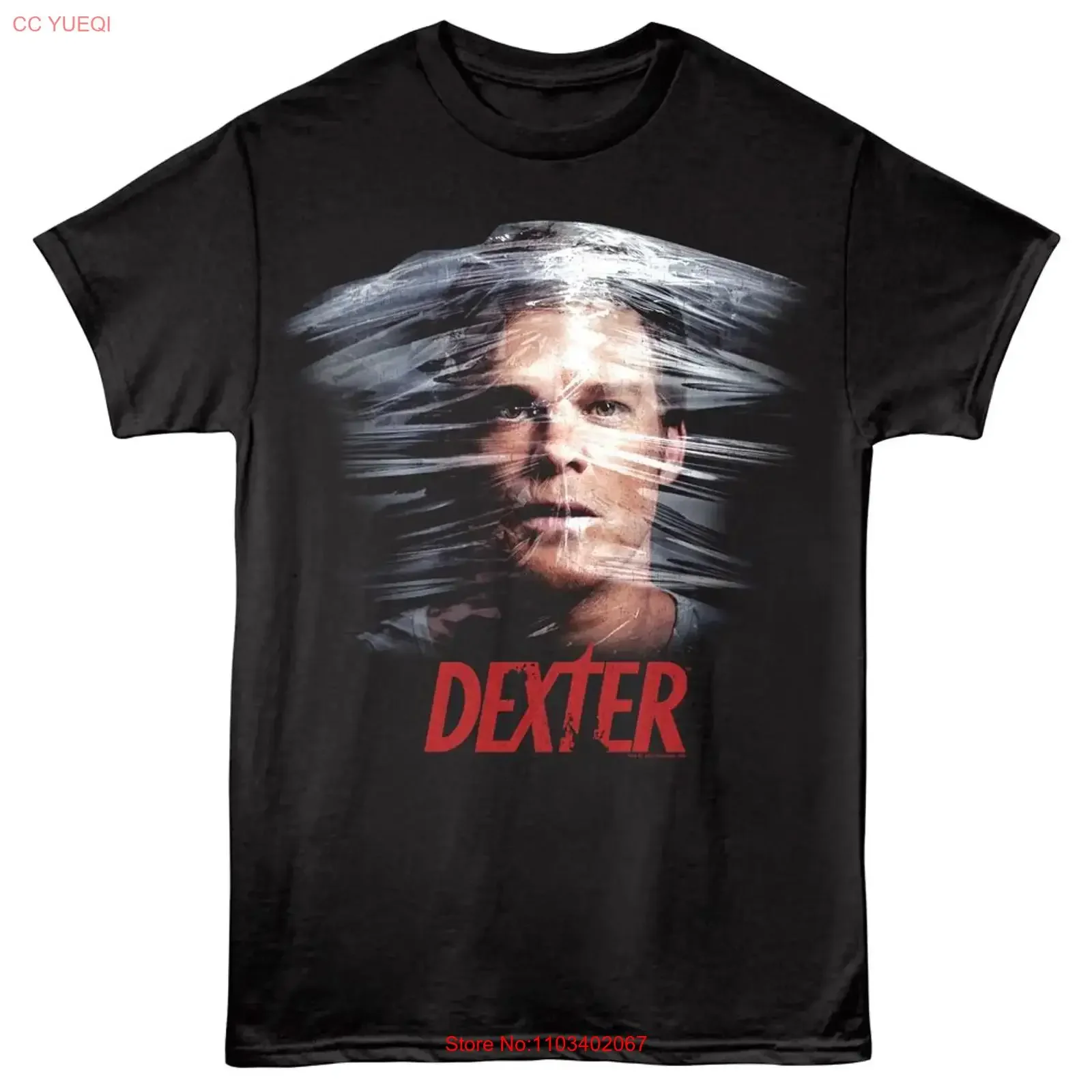 Фото Мужская футболка Dexter Plastic Wrap в винтажном стиле, дышащая, дизайнерская, стритвир, эластичная, стильная, повседневная, мягкая, модная №1