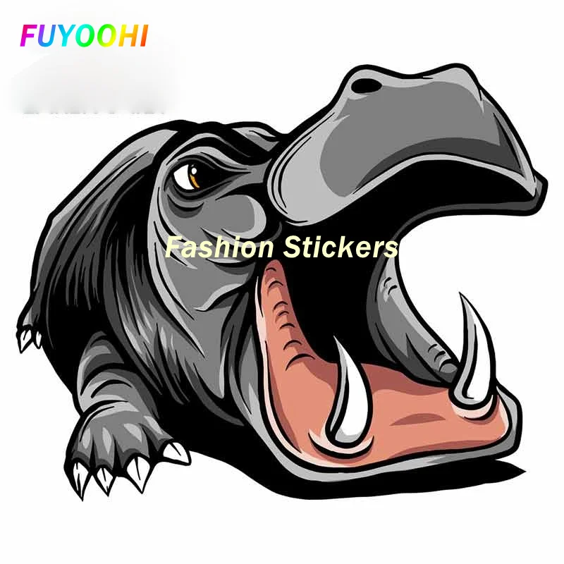 

FUYOOHI Exterior/Protection Fashion Stickers Car Stickers Decor Motorcycle Decals Cartoon Hippo Decorative Accessories Creative