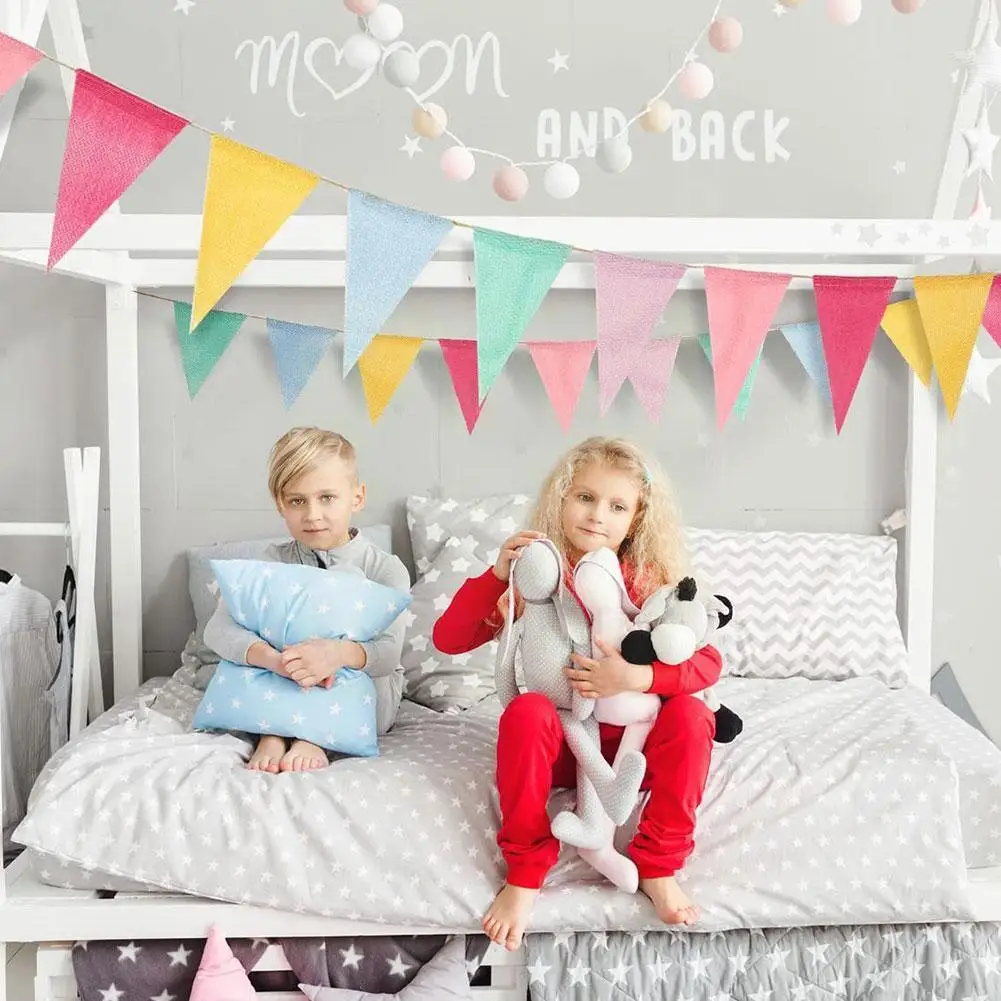 

Красочный перьевой Свадебный декор в европейском стиле, украшение на свадьбу, имитация флага, флажки для вечерние ринки, свадьбы, 6 льняных ц...