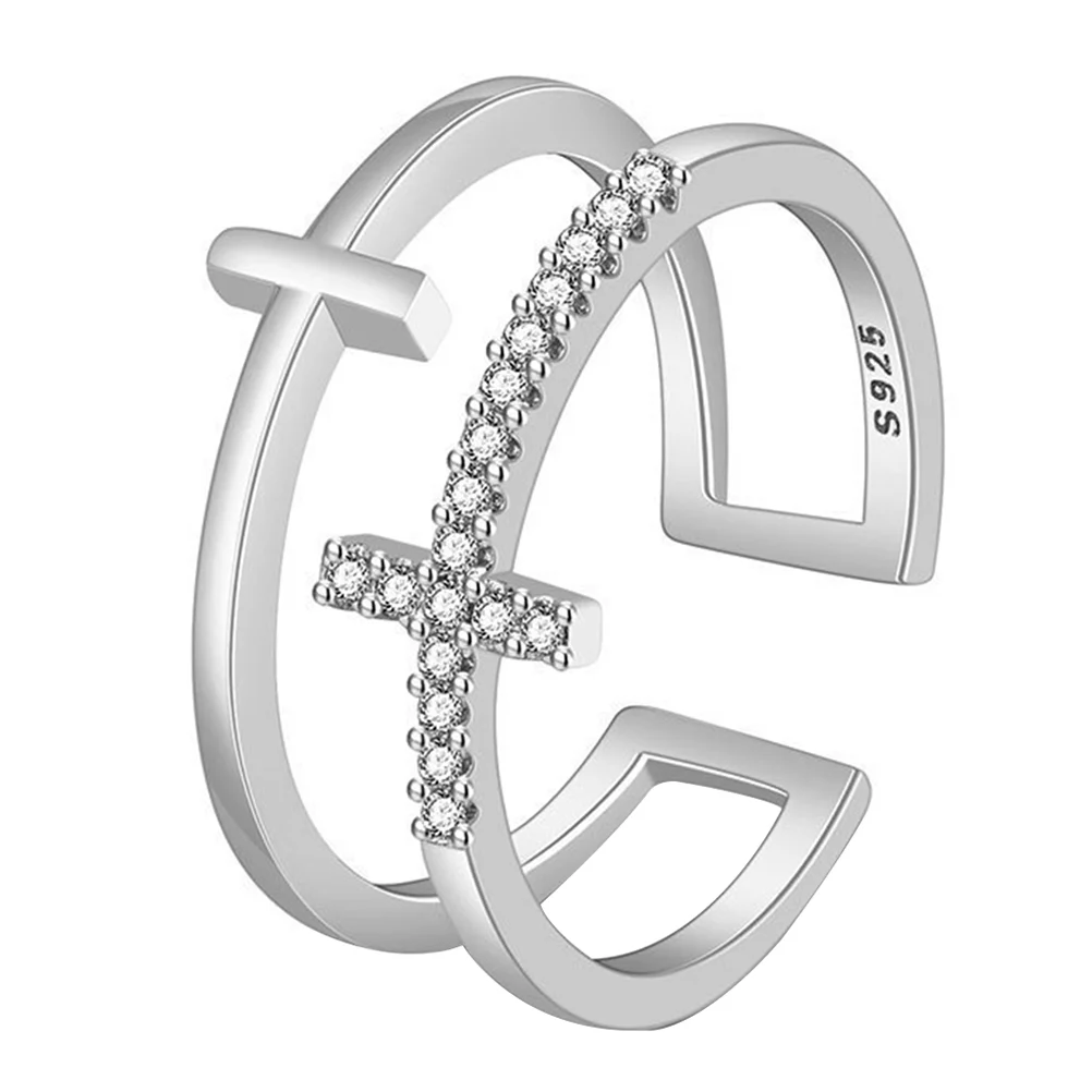 

Cross Ring Christian Rings Women Jewelry Finger Gothic Aesthetic Open Womens Adjustable