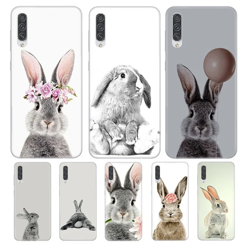 

Cute White Baby Rabbits Case For Samsung Galaxy A73 A53 A50 A70 A33 A71 A51 A72 A52 A32 A52S A42 A13 A12 A22 A02S 5G Cover