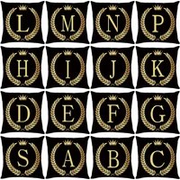black gold letters cushion cover 45x45 waterproof pillowcover oil proof decorative cushions throw pillows outdoor pillowcase
