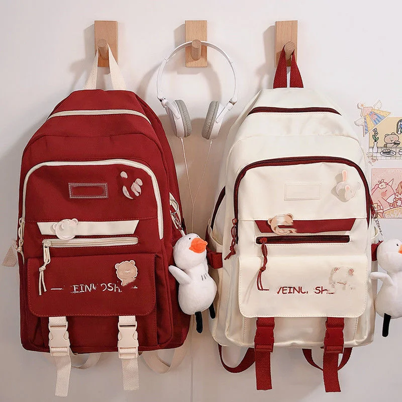 

Schoolbag Fashion Large Capacity Mochila Feminina Canvas Backpack Bags For Teenagers Boys Anime Women Bagpack Techwear Sac A Dos
