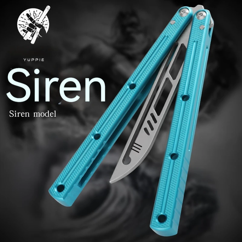 

Сирена бабочка тренировочный рукав структура прочная CNC алюминиевая ручка балисонг тренажер для улицы EDC