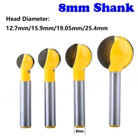 1pc 8mm shank ball nose round carving router bit cove milling bit radius core router bit woodworking router bits carbide bit