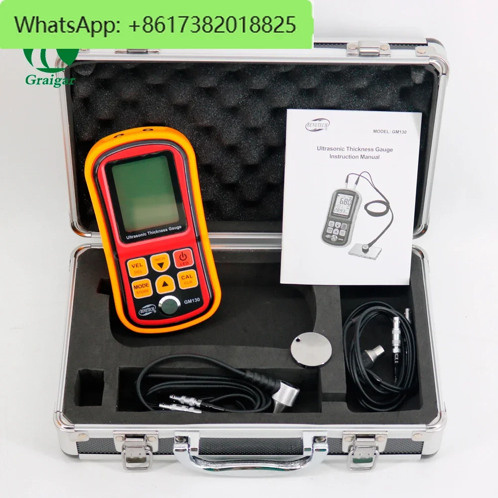 GM130 Интеллектуальный ручной ультразвуковой толщиномер с диапазоном измерения: 1