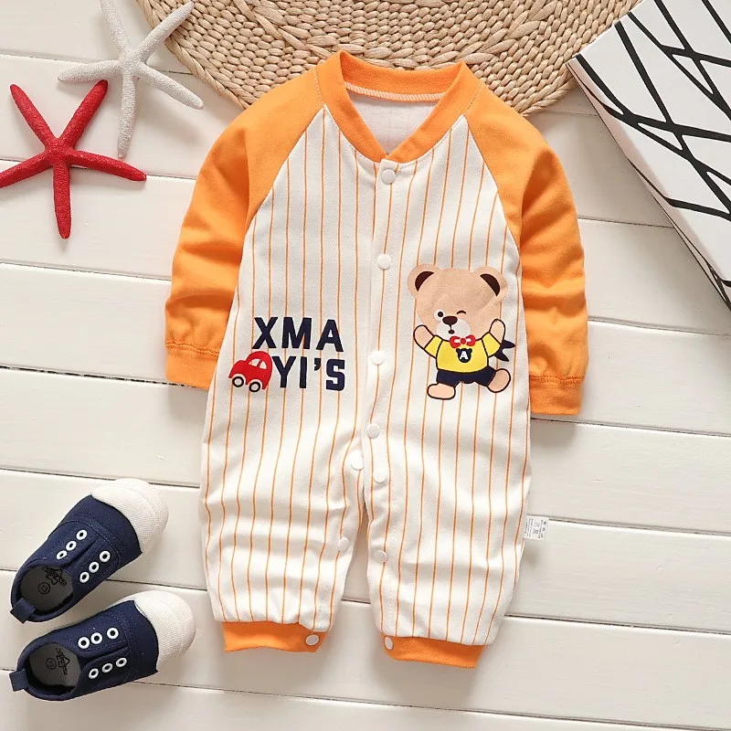 Newborn One-piece Clothes Open File Ha Clothes Baby Monk Clothes Summer Baby Clothes Pure Cotton 0-march 6 Spring And Autumn Cli