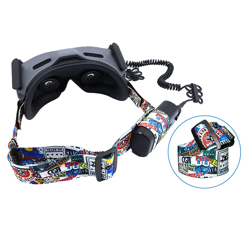 

Cartoon Head Band for DJI FPV Flight Video Glasses V2 Graffiti Fixed Strap Replacement Headband Drone Accessories